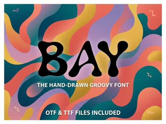 Bay: A Hand-Drawn Groovy Typeface for Editorial Design