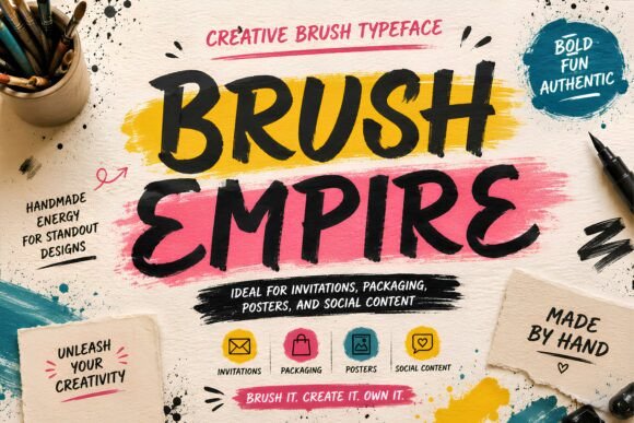 Brush Empire: A Bold Display Typeface for Modern Editorial Design
