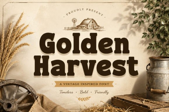 Golden Harvest Font Review for Rustic Branding